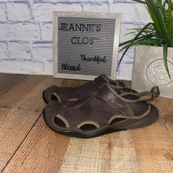 CROCS Shoes Mens Sandals Swiftwater Deck Sandals Close Toe Outdoor